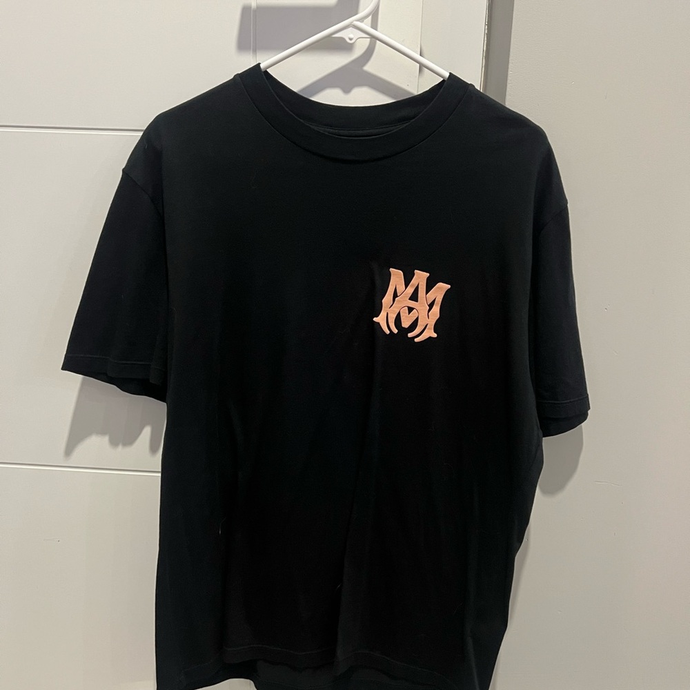 AMIRI Black and Orange Short Sleeve Tee